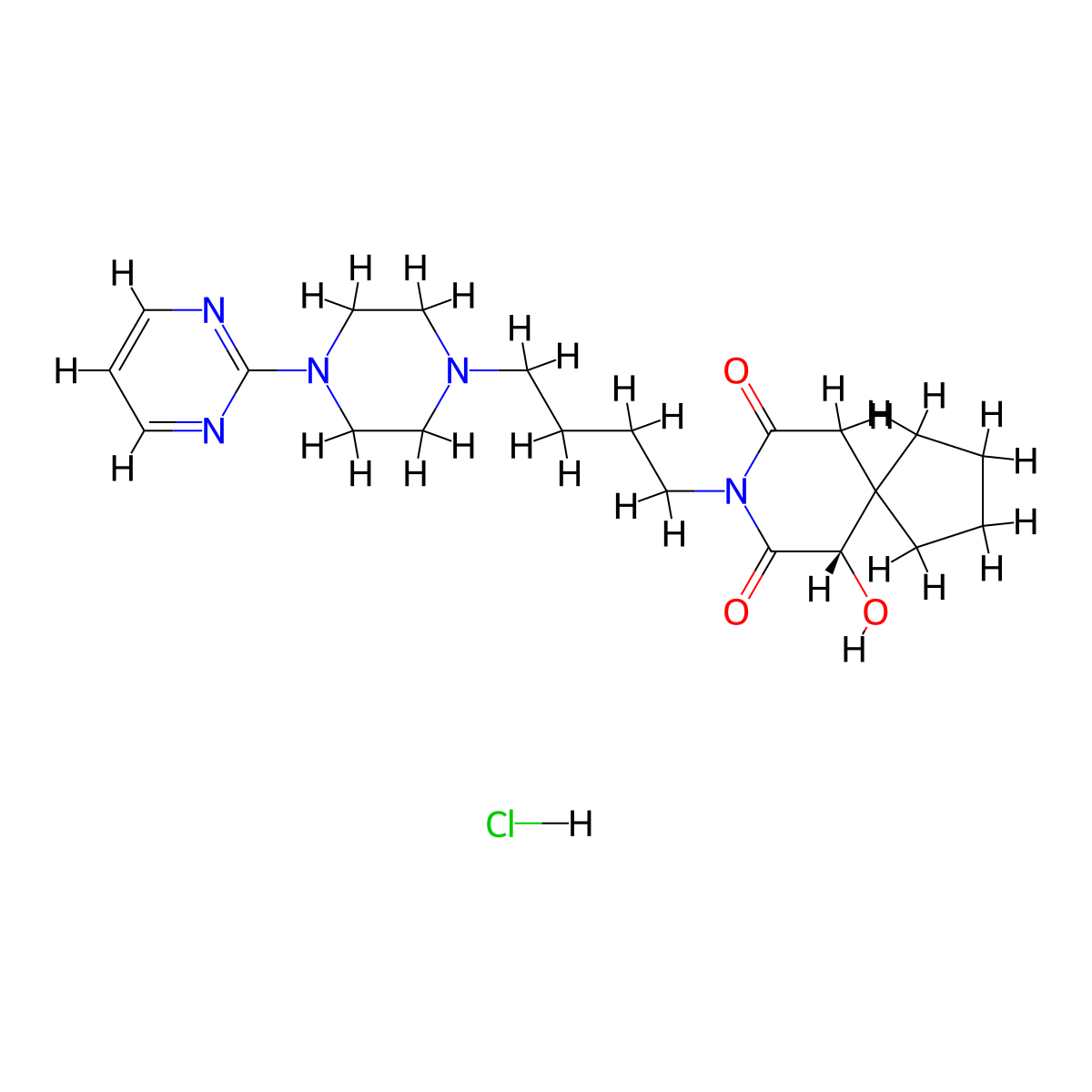 6-Hydroxybuspirone hydrochloride, (6S)- molecular structure, CAS 2108875-94-9