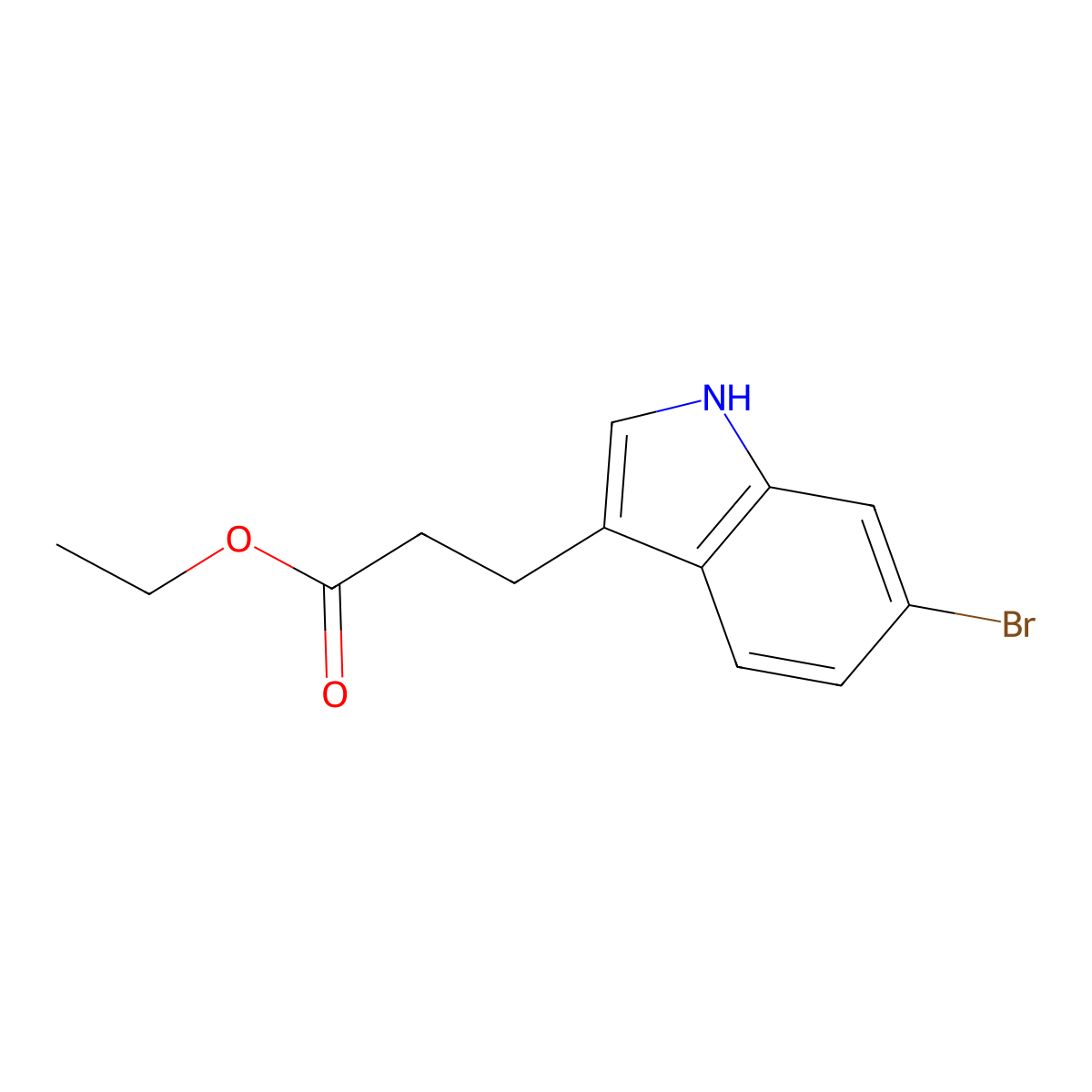 Ethyl 3-(6-bromo-1H-indol-3-yl)propanoate molecular structure, CAS 210889-33-1