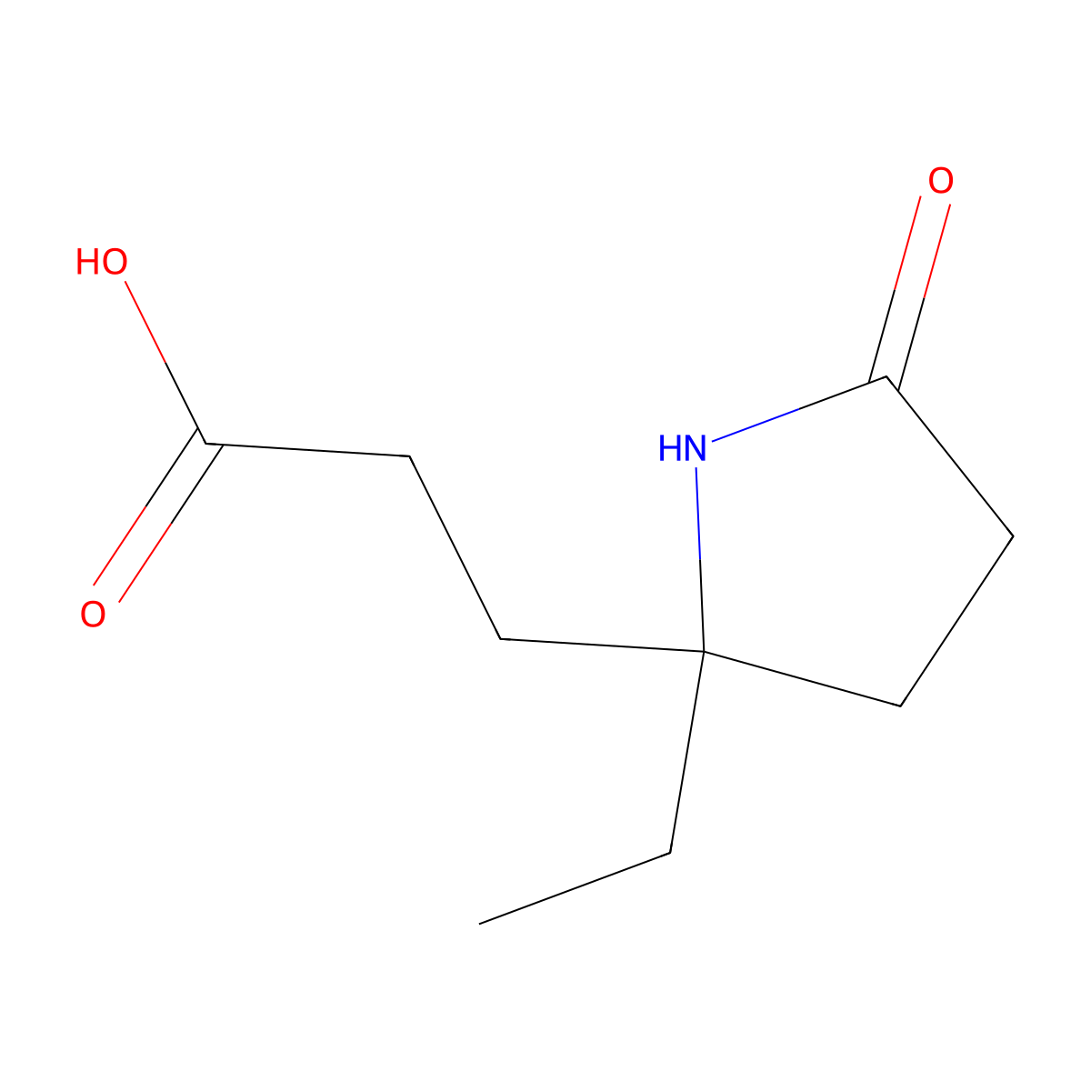 3-(2-Ethyl-5-oxopyrrolidin-2-YL)propanoic acid molecular structure, CAS 2108901-86-4