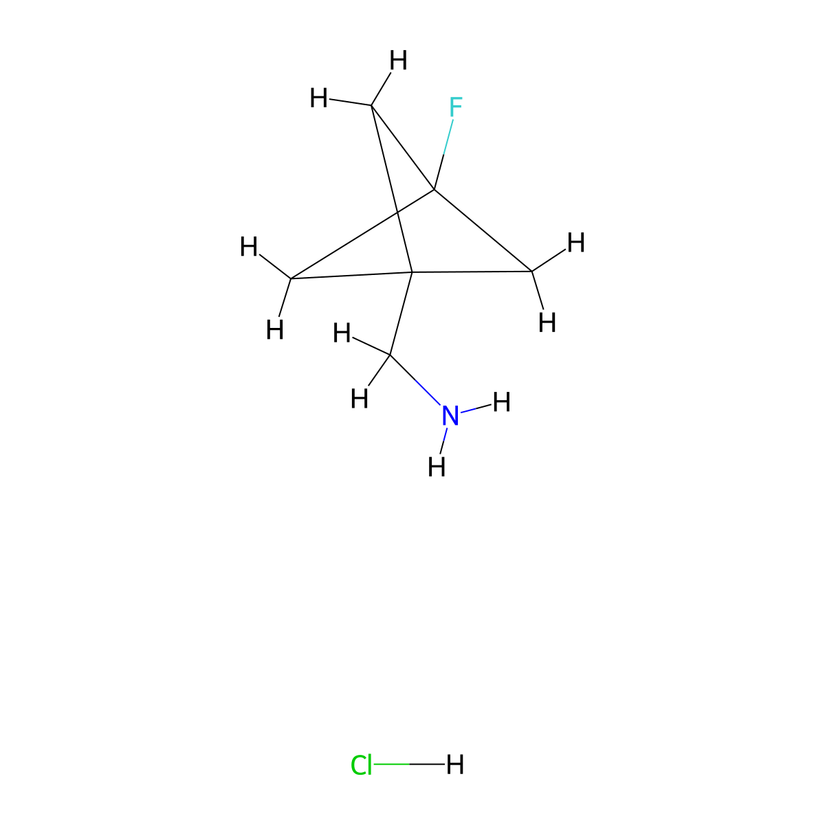 {3-Fluorobicyclo[1.1.1]pentan-1-yl}methanamine hydrochloride molecular structure, CAS 2108917-20-8