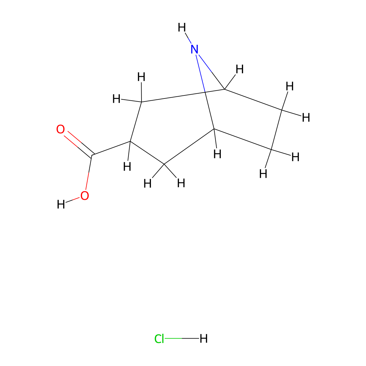 8-Azabicyclo[3.2.1]octane-3-carboxylic acid hydrochloride molecular structure, CAS 2108917-59-3
