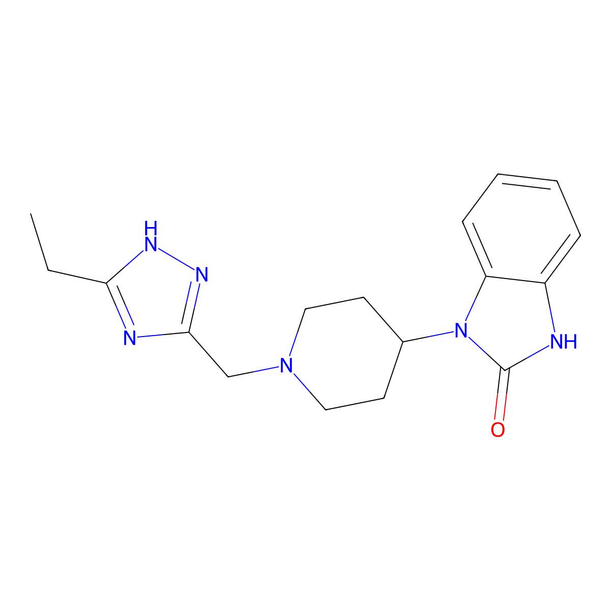 1-{1-[(5-ethyl-1H-1,2,4-triazol-3-yl)methyl]piperidin-4-yl}-1,3-dihydro-2H-benzimidazol-2-one molecular structure, CAS 2108924-88-3