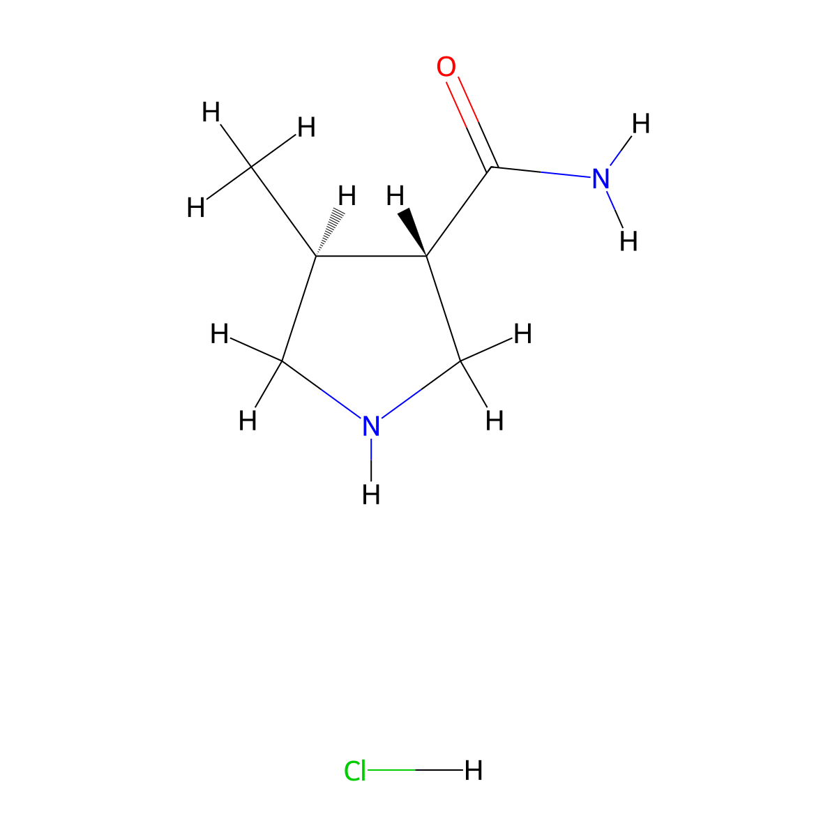 rac-(3R,4R)-4-methylpyrrolidine-3-carboxamide hydrochloride molecular structure, CAS 2108925-75-1
