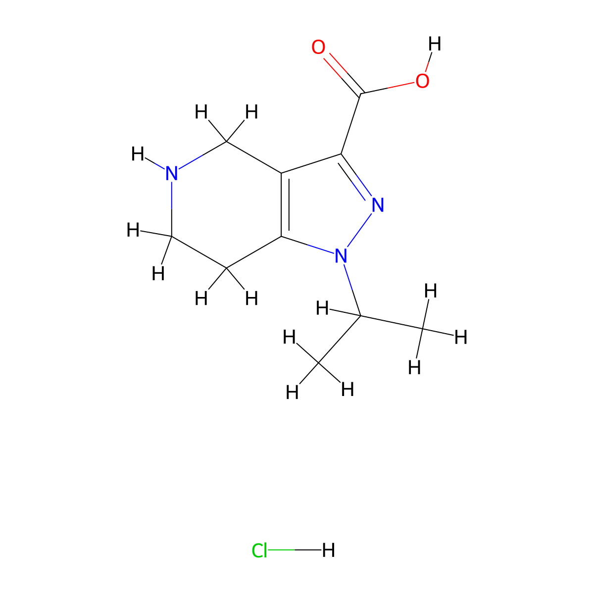 1-(Propan-2-yl)-1h,4h,5h,6h,7h-pyrazolo[4,3-c]pyridine-3-carboxylic acid hydrochloride molecular structure, CAS 2108927-42-8