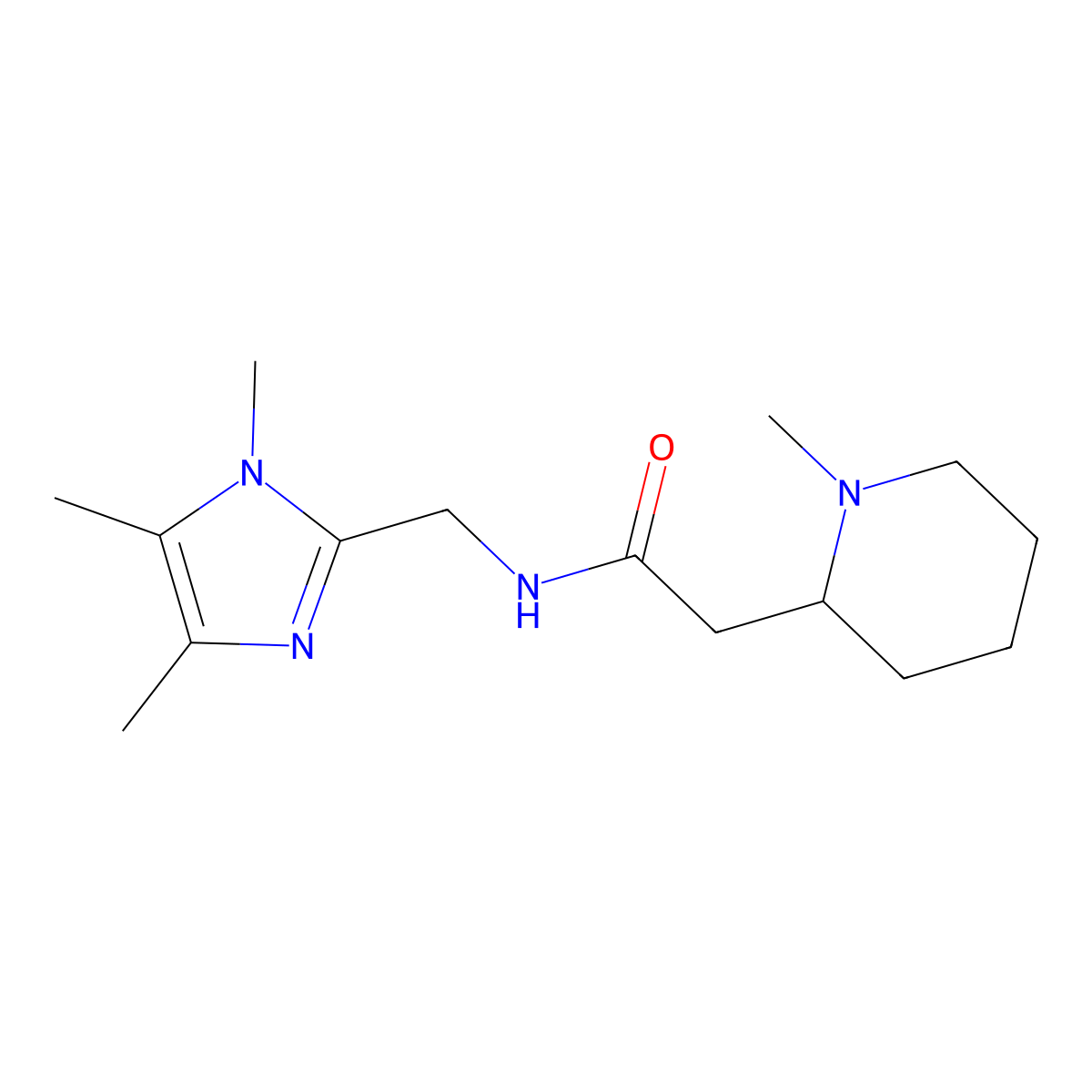 2-(1-methylpiperidin-2-yl)-N-[(1,4,5-trimethyl-1H-imidazol-2-yl)methyl]acetamide molecular structure, CAS 2108933-20-4