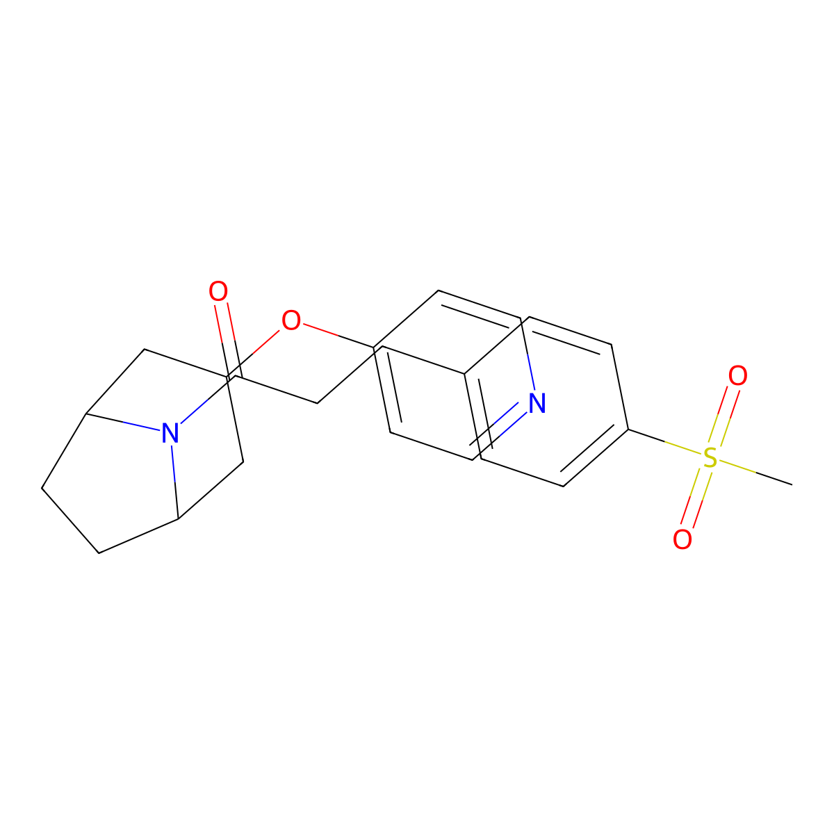 3-(4-(methylsulfonyl)phenyl)-1-((1R,5S)-3-(pyridin-4-yloxy)-8-azabicyclo[3.2.1]octan-8-yl)propan-1-one molecular structure, CAS 2108953-83-7