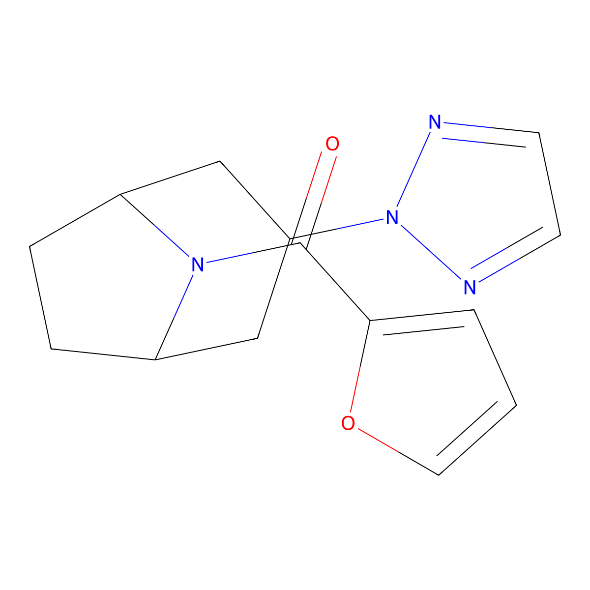 ((1R,5S)-3-(2H-1,2,3-triazol-2-yl)-8-azabicyclo[3.2.1]octan-8-yl)(furan-2-yl)methanone molecular structure, CAS 2108958-02-5