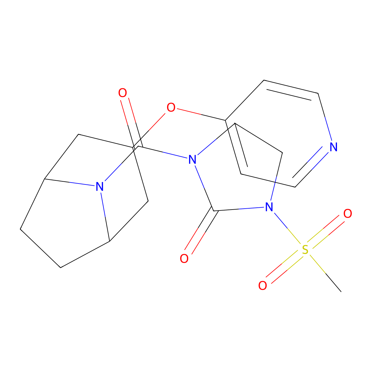 1-(methylsulfonyl)-3-((1R,5S)-3-(pyridin-4-yloxy)-8-azabicyclo[3.2.1]octane-8-carbonyl)imidazolidin-2-one molecular structure, CAS 2108966-37-4