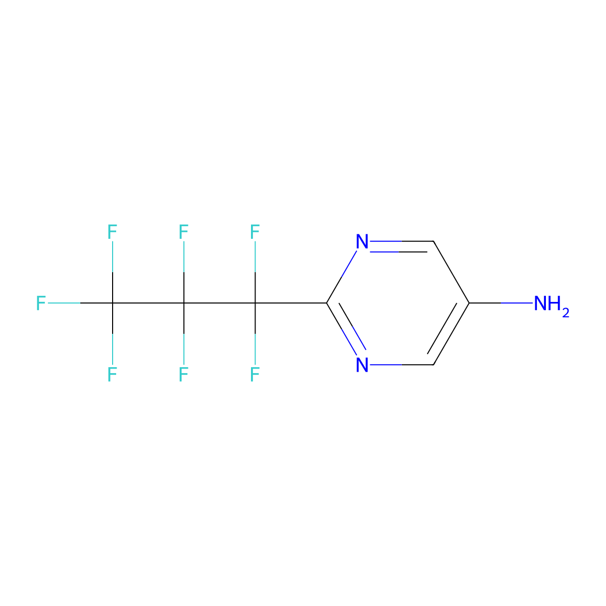 2-(Perfluoropropyl)pyrimidin-5-amine molecular structure, CAS 2108966-38-5