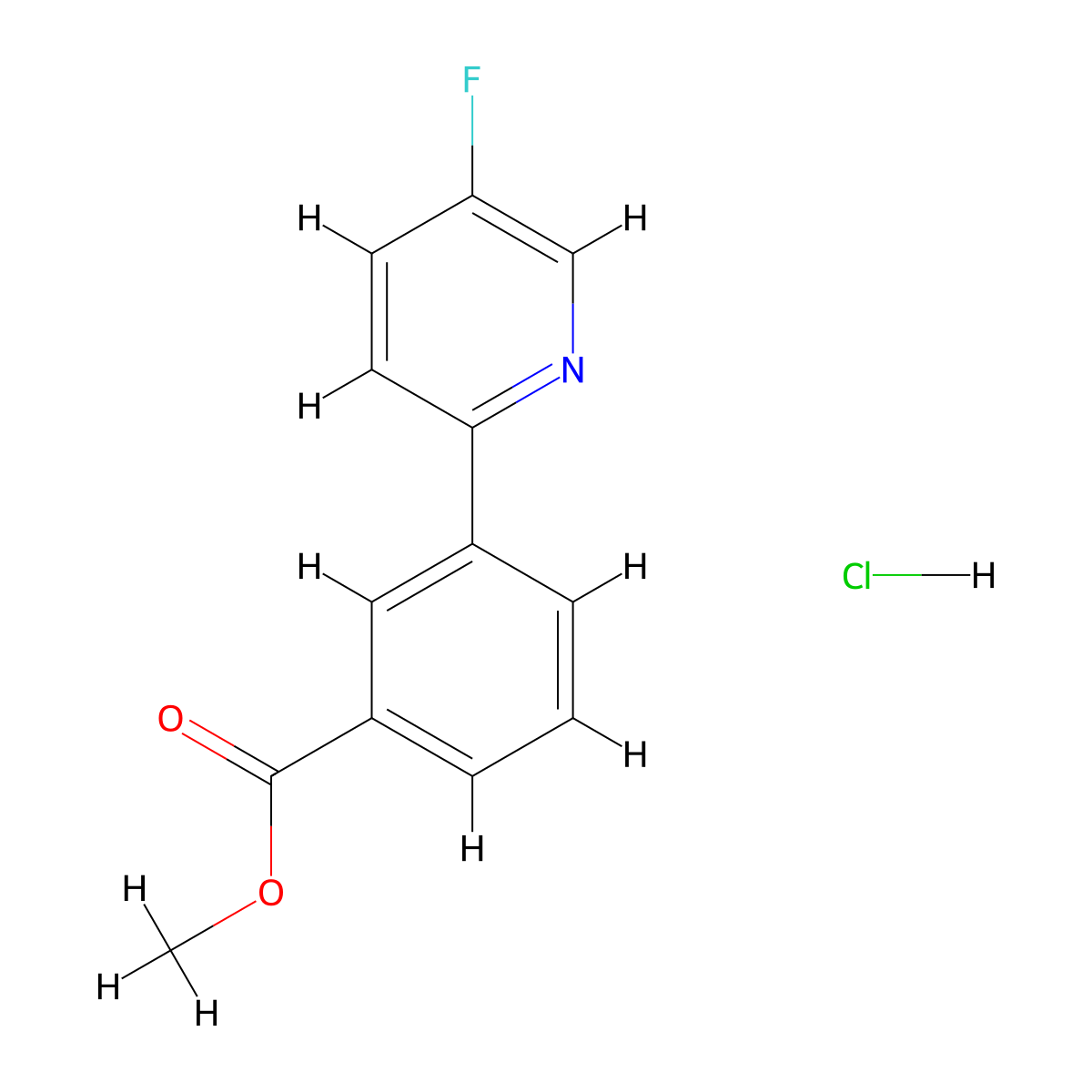 Methyl 3-(5-fluoropyridin-2-YL)benzoate hydrochloride molecular structure, CAS 2108982-08-5