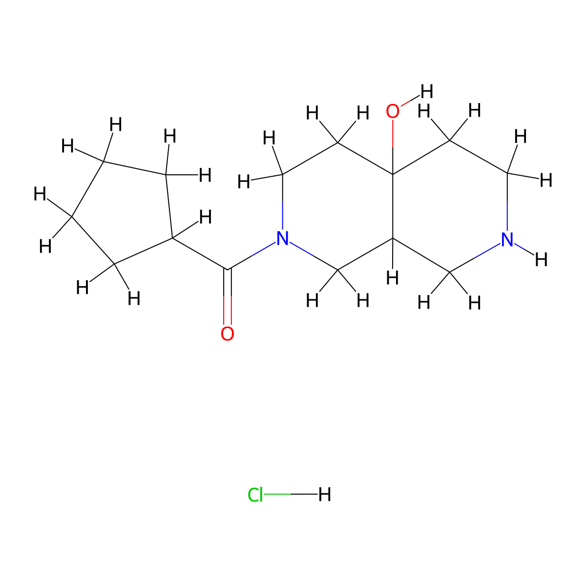 2-(Cyclopentylcarbonyl)octahydro-2,7-naphthyridin-4a(2H)-ol hydrochloride molecular structure, CAS 2108982-15-4