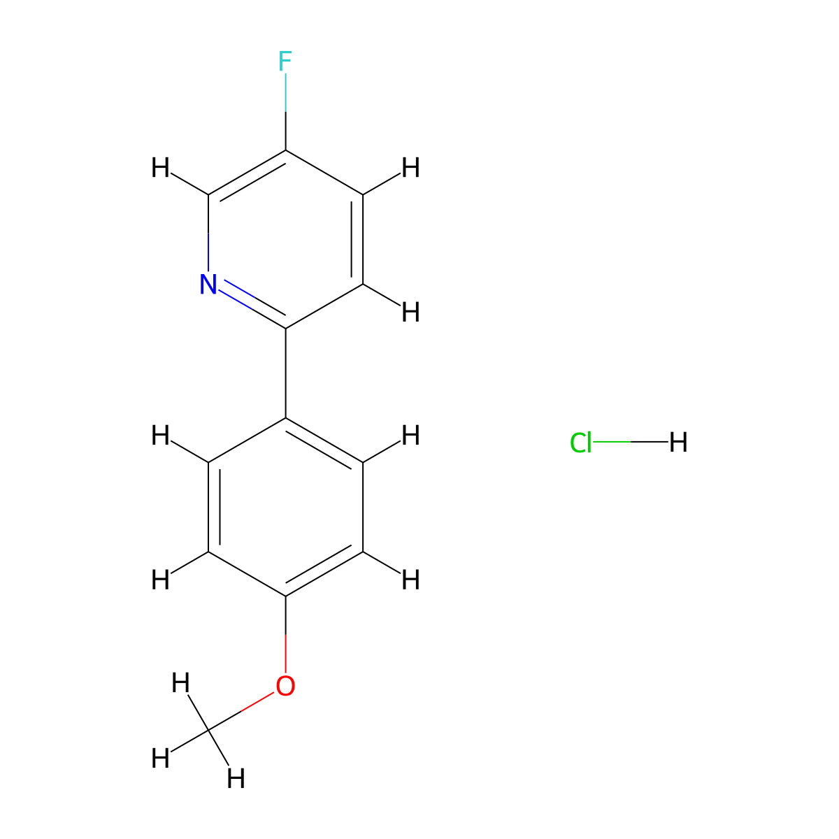 5-Fluoro-2-(4-methoxyphenyl)pyridine hydrochloride molecular structure, CAS 2108982-23-4