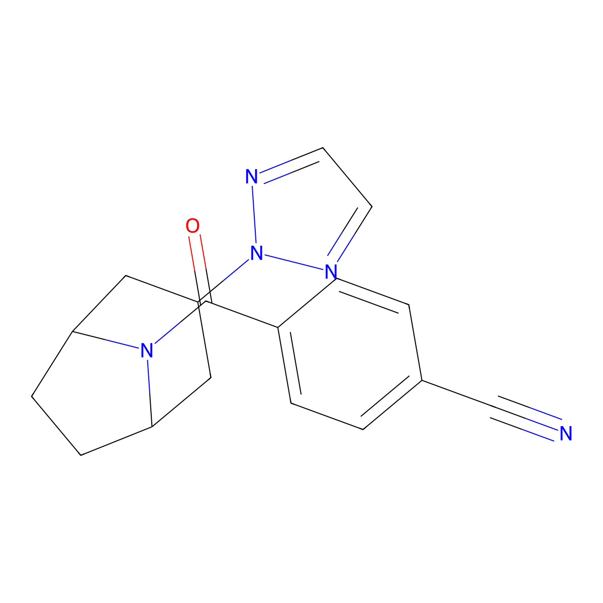 4-((1R,5S)-3-(2H-1,2,3-triazol-2-yl)-8-azabicyclo[3.2.1]octane-8-carbonyl)benzonitrile molecular structure, CAS 2108988-78-7
