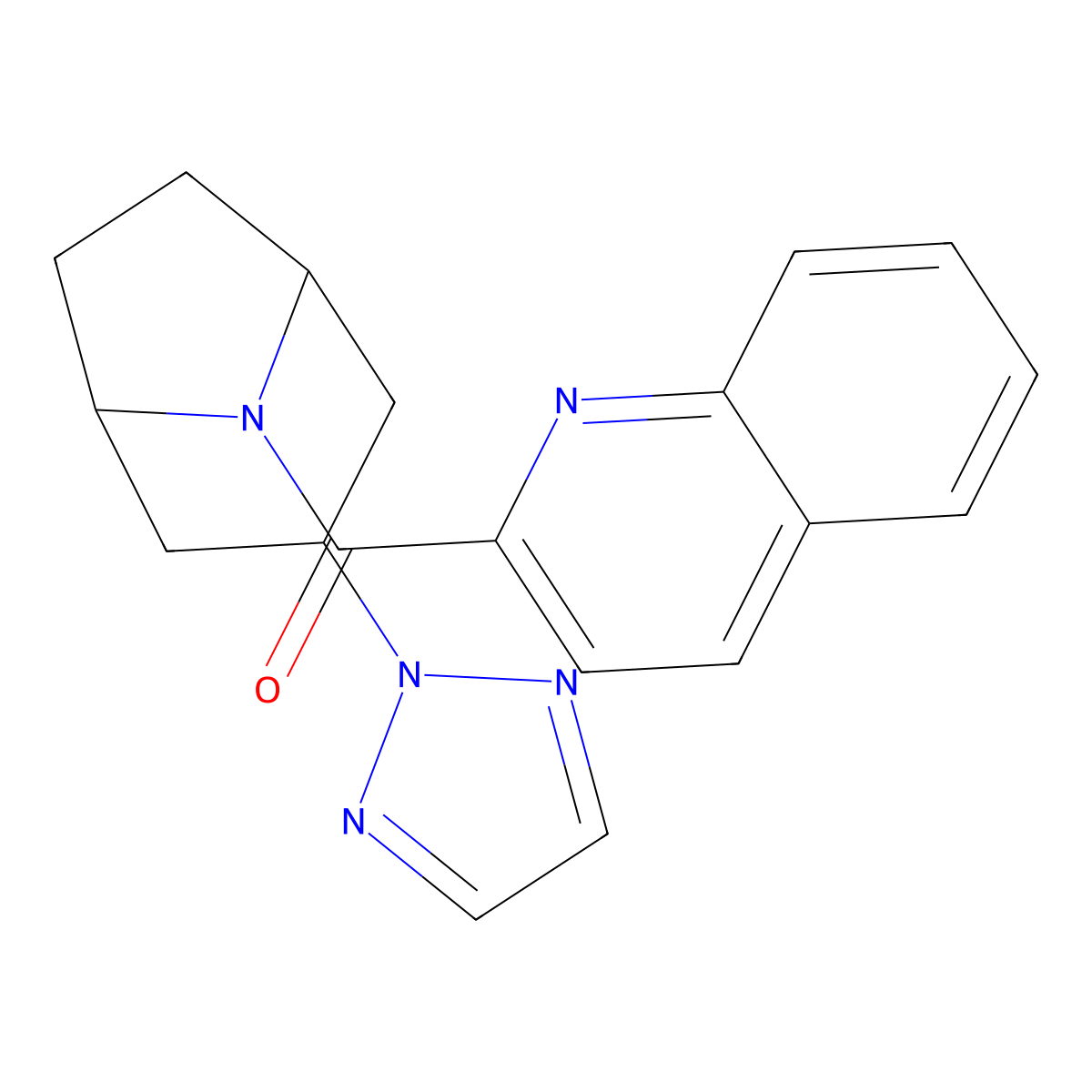 ((1R,5S)-3-(2H-1,2,3-triazol-2-yl)-8-azabicyclo[3.2.1]octan-8-yl)(quinolin-2-yl)methanone molecular structure, CAS 2108989-08-6