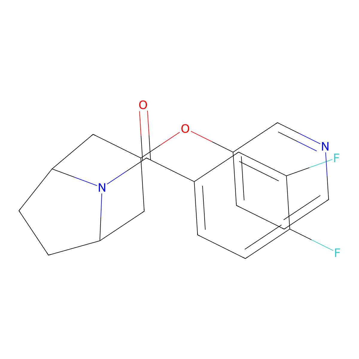 (3,4-difluorophenyl)((1R,5S)-3-(pyridin-3-yloxy)-8-azabicyclo[3.2.1]octan-8-yl)methanone molecular structure, CAS 2108994-40-5