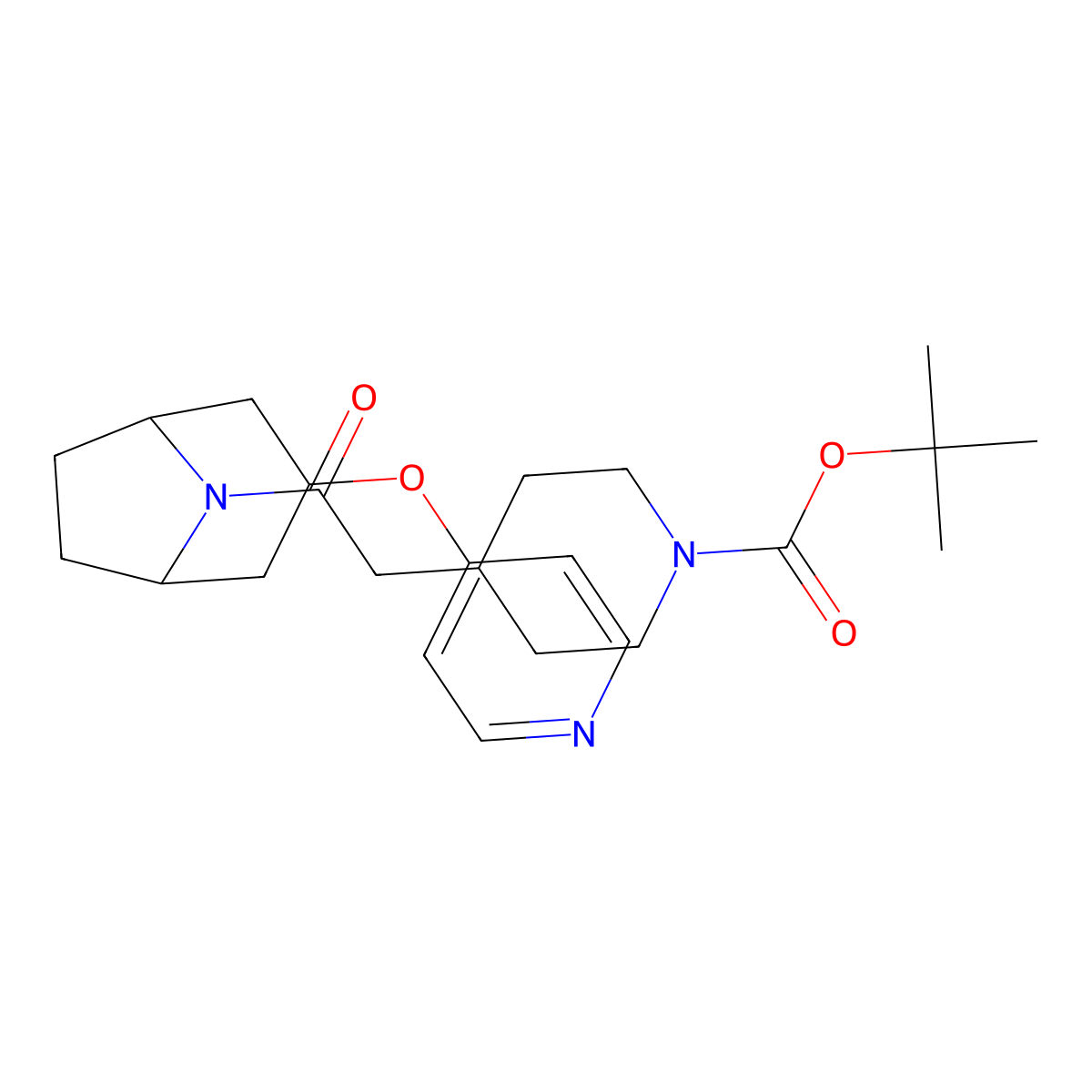 tert-butyl 4-(2-oxo-2-((1R,5S)-3-(pyridin-4-yloxy)-8-azabicyclo[3.2.1]octan-8-yl)ethyl)piperidine-1-carboxylate molecular structure, CAS 2108994-45-0