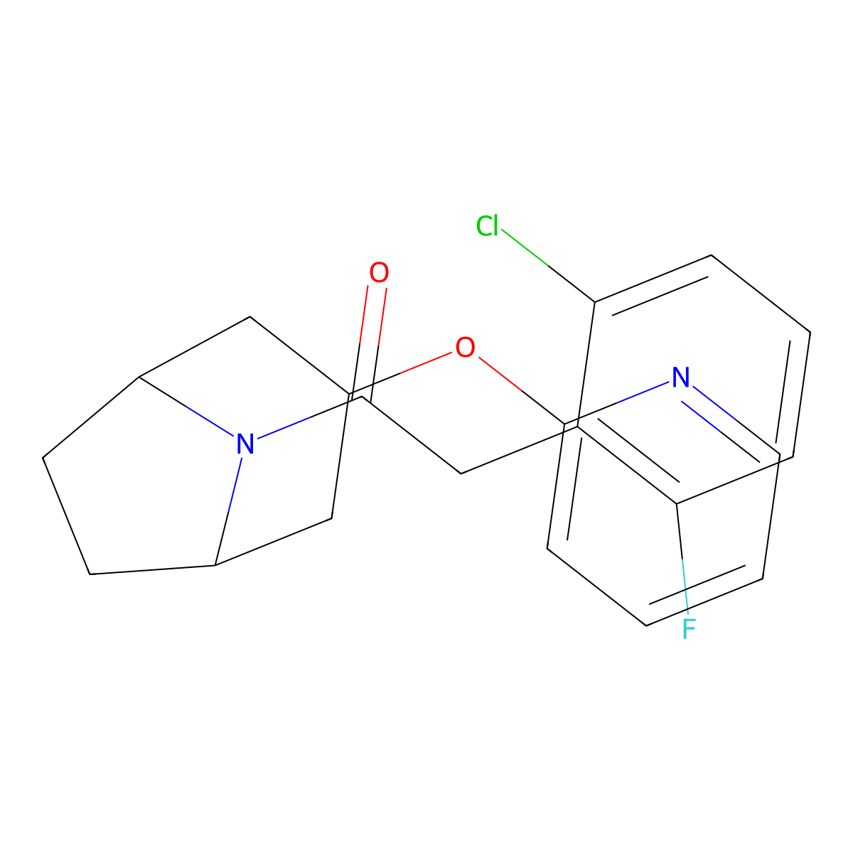 2-(2-Chloro-6-fluorophenyl)-1-[3-(pyridin-2-yloxy)-8-azabicyclo[3.2.1]octan-8-yl]ethan-1-one molecular structure, CAS 2108994-54-1