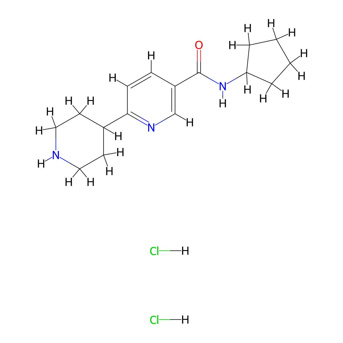 N-Cyclopentyl-6-piperidin-4-ylnicotinamide dihydrochloride molecular structure, CAS 2108997-81-3