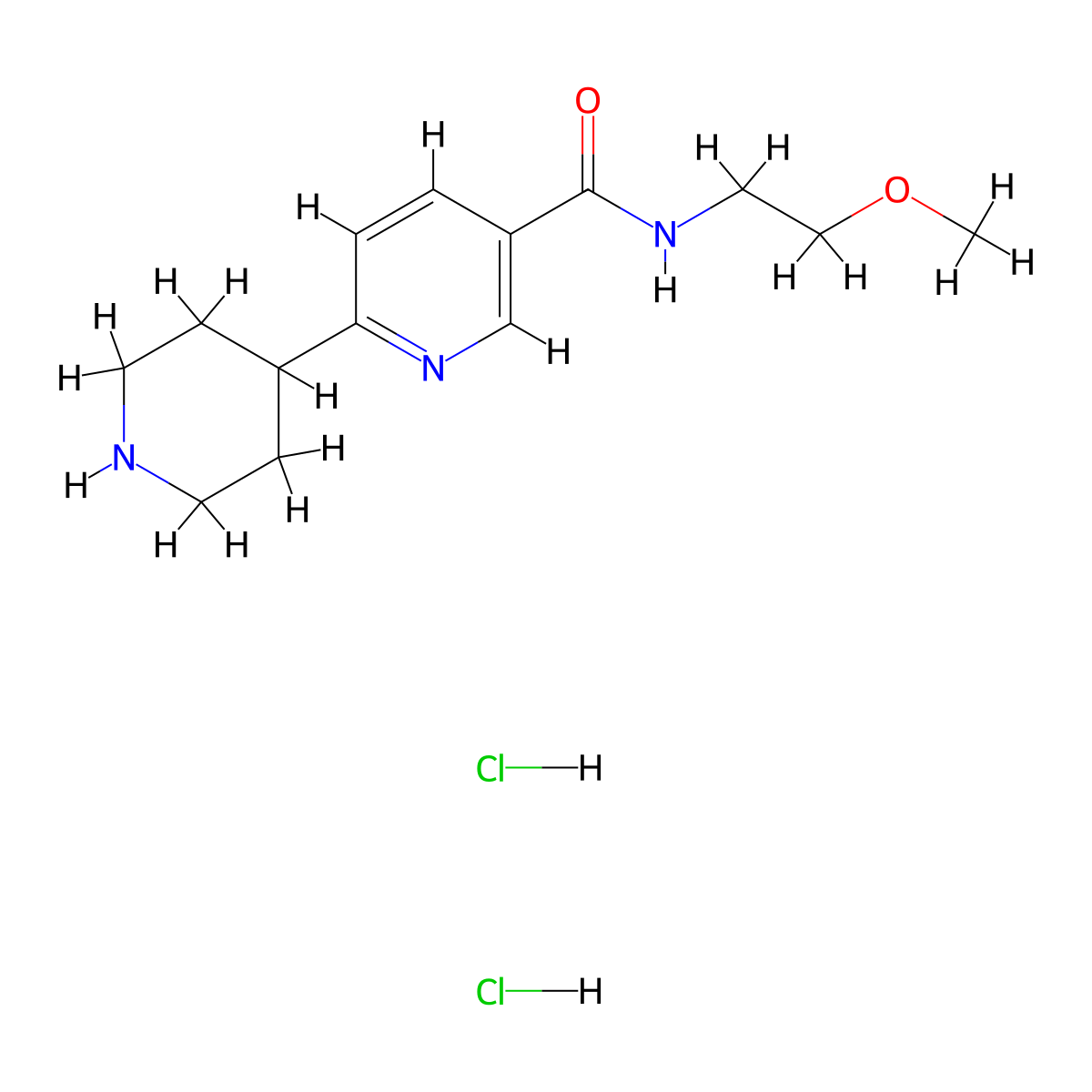 N-(2-Methoxyethyl)-6-piperidin-4-ylnicotinamide dihydrochloride molecular structure, CAS 2108997-89-1