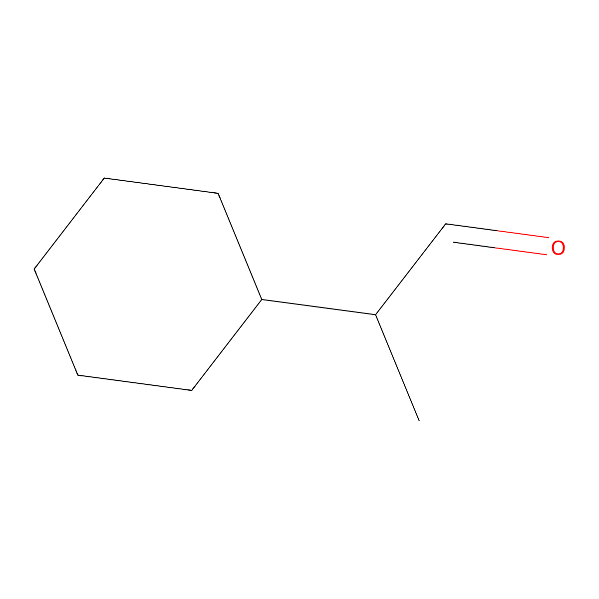 Cyclohexaneacetaldehyde, alpha-methyl- molecular structure, CAS 2109-22-0