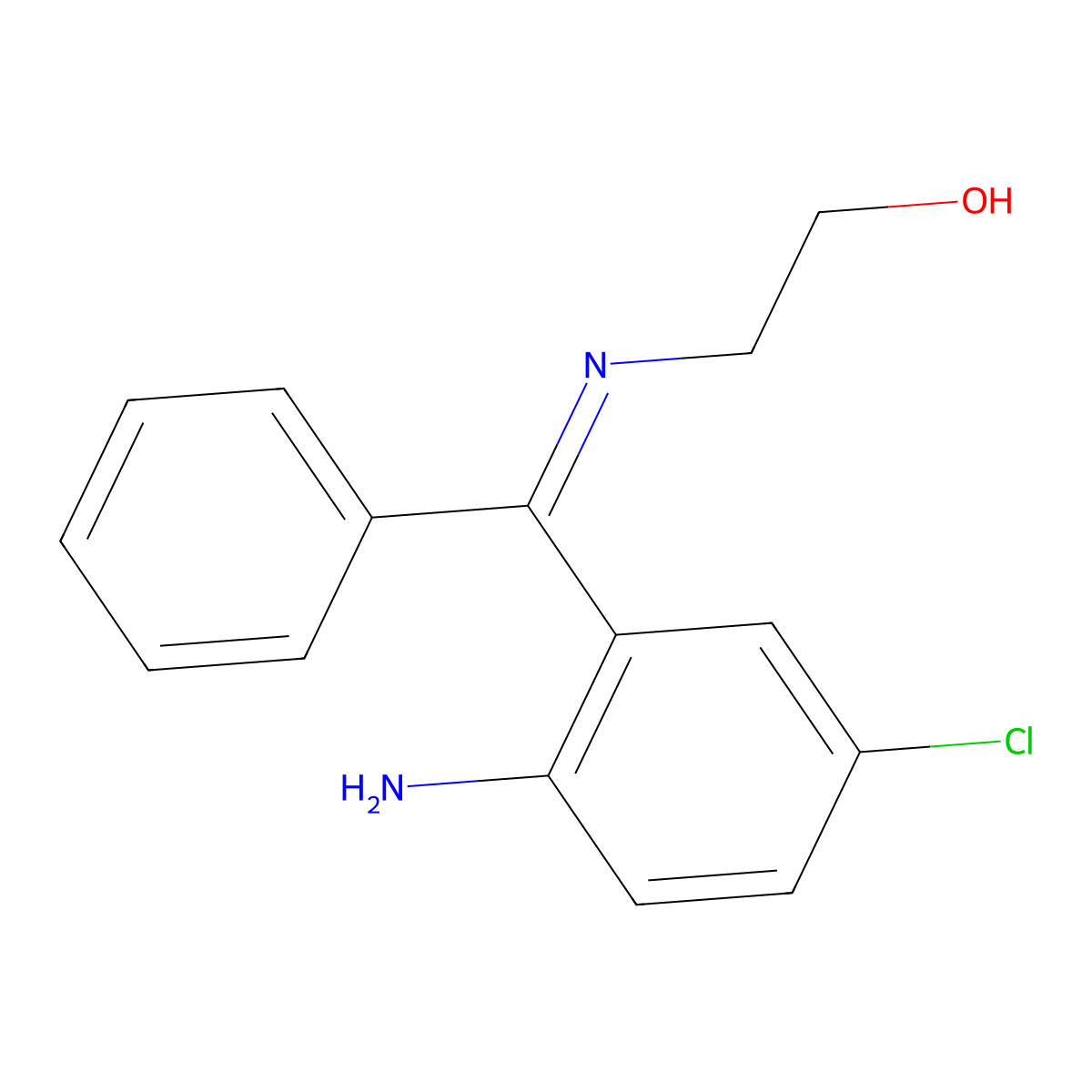 2-[[(2-Amino-5-chlorophenyl)phenylmethylene]amino]ethanol molecular structure, CAS 2109-45-7