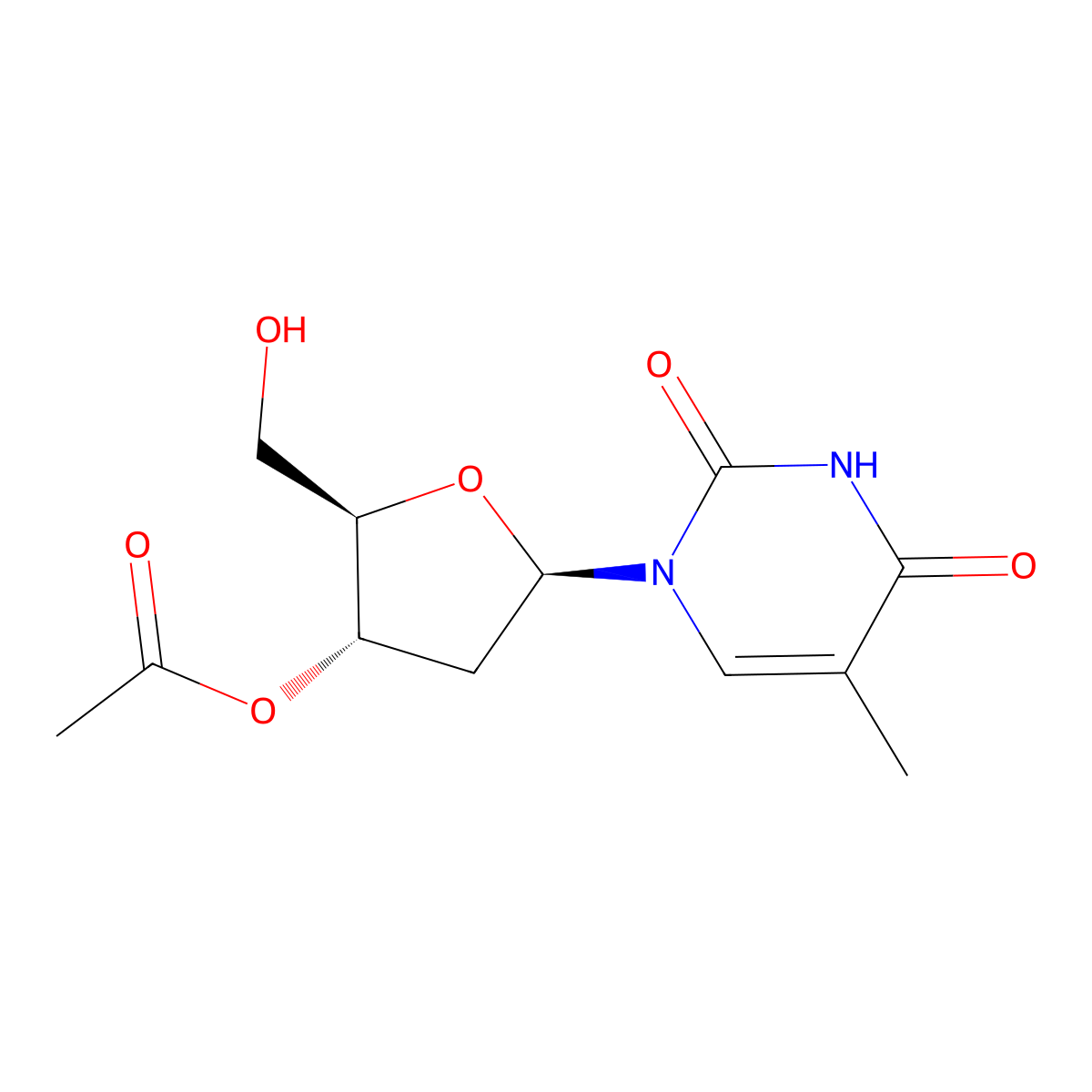 3'-O-Acetylthymidine molecular structure, CAS 21090-30-2