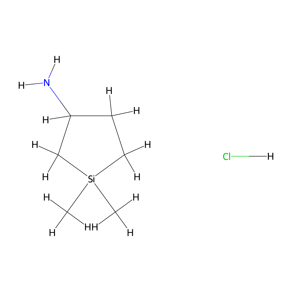 1,1-Dimethylsilolan-3-amine hydrochloride molecular structure, CAS 2109019-09-0