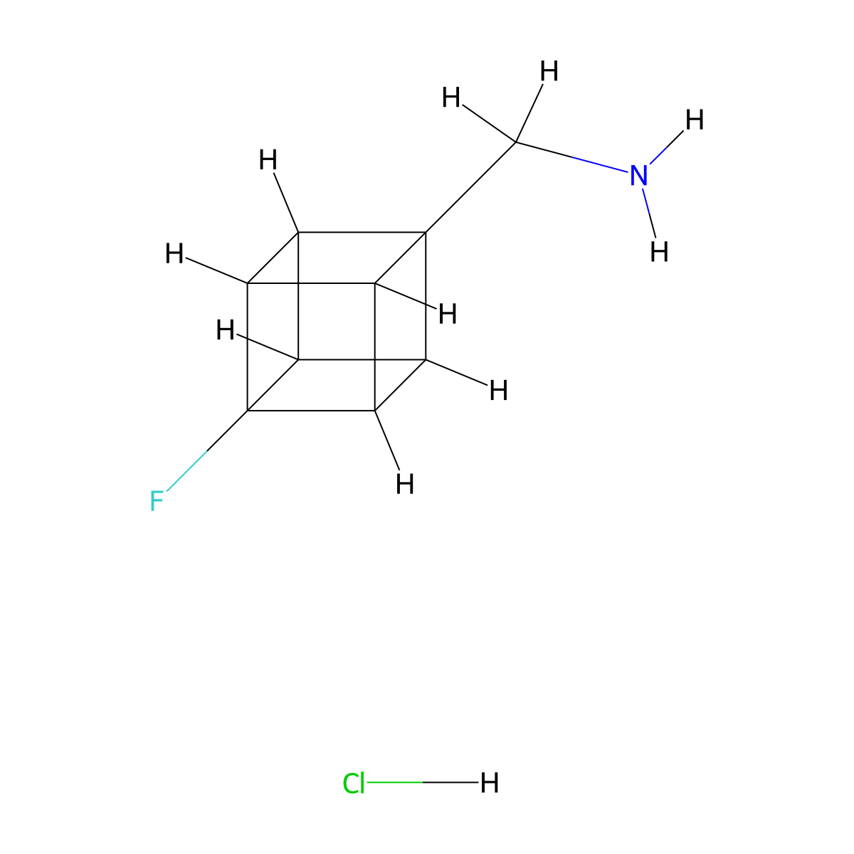 (4-Fluorocuban-1-yl)methanamine hydrochloride molecular structure, CAS 2109049-60-5
