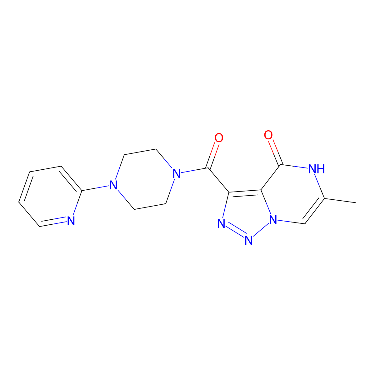 6-methyl-3-[(4-pyridin-2-ylpiperazin-1-yl)carbonyl][1,2,3]triazolo[1,5-a]pyrazin-4(5H)-one molecular structure, CAS 2109063-34-3