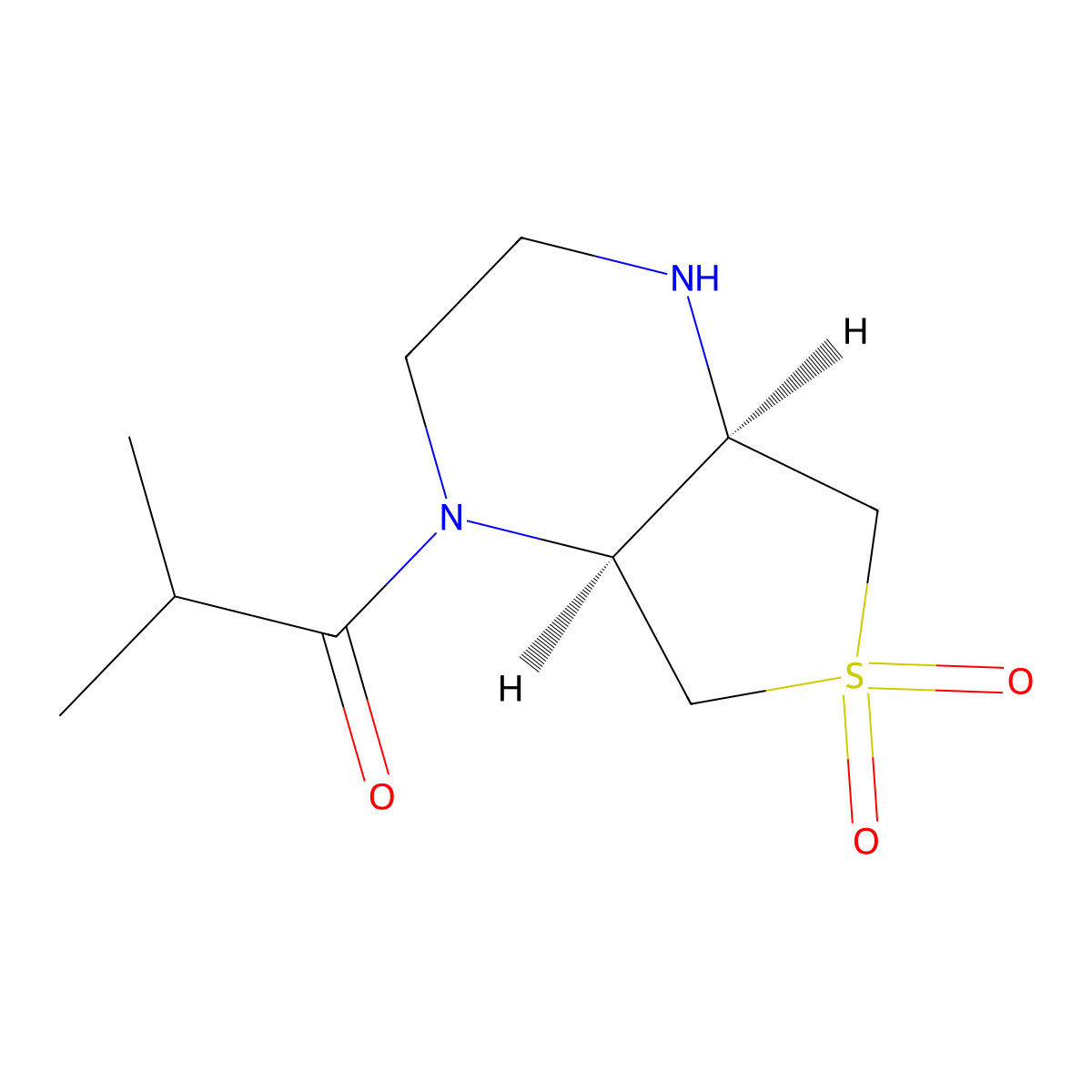 rac-(4aR,7aS)-1-(2-methylpropanoyl)-octahydro-6lambda6-thieno[3,4-b]pyrazine-6,6-dione molecular structure, CAS 2109064-57-3