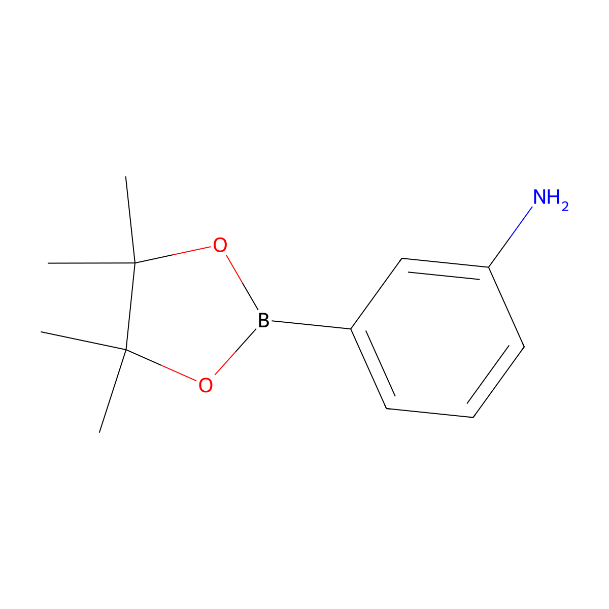 3-(4,4,5,5-Tetramethyl-1,3,2-dioxaborolan-2-yl)aniline molecular structure, CAS 210907-84-9