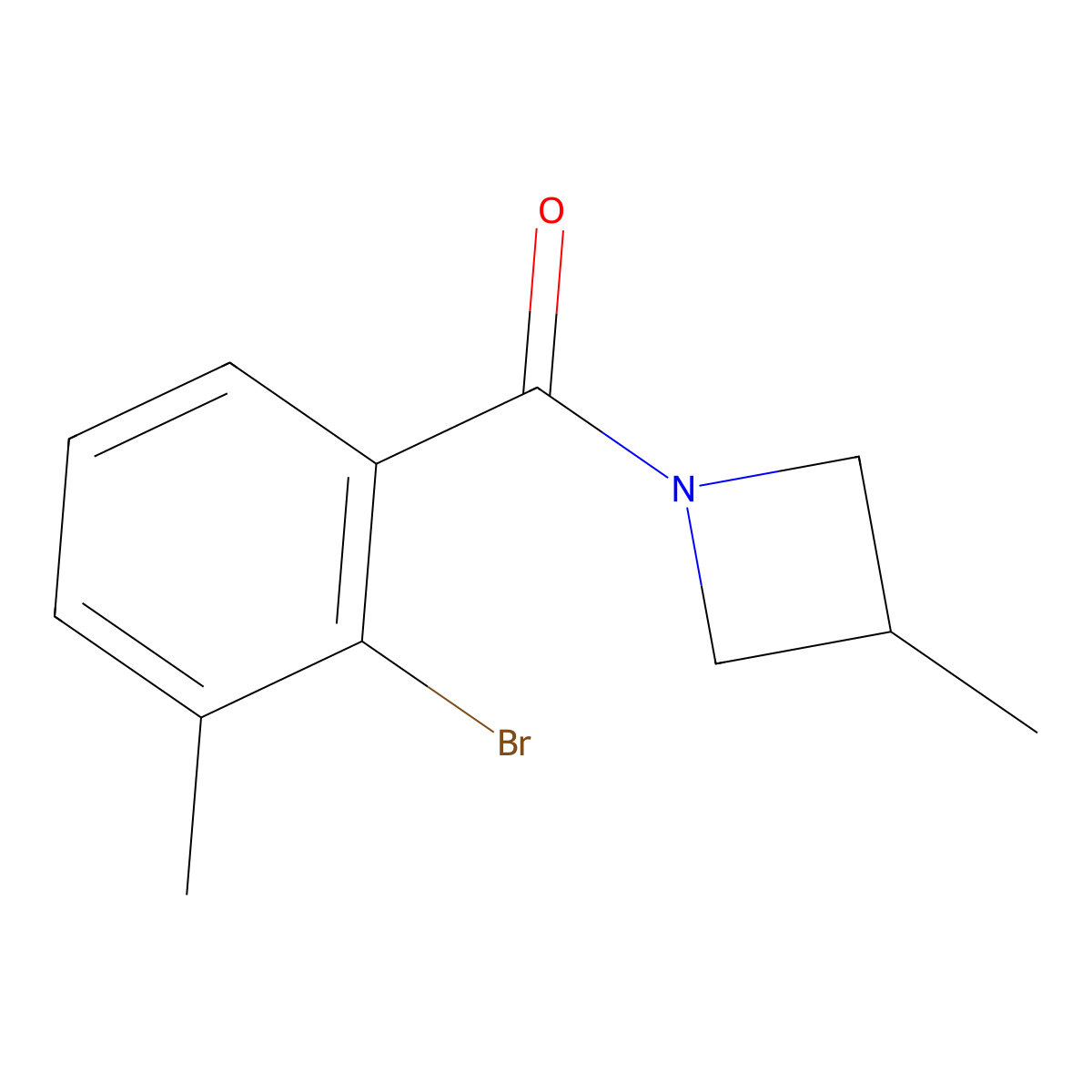 (2-Bromo-3-methylphenyl)(3-methylazetidin-1-yl)methanone molecular structure, CAS 2109070-28-0