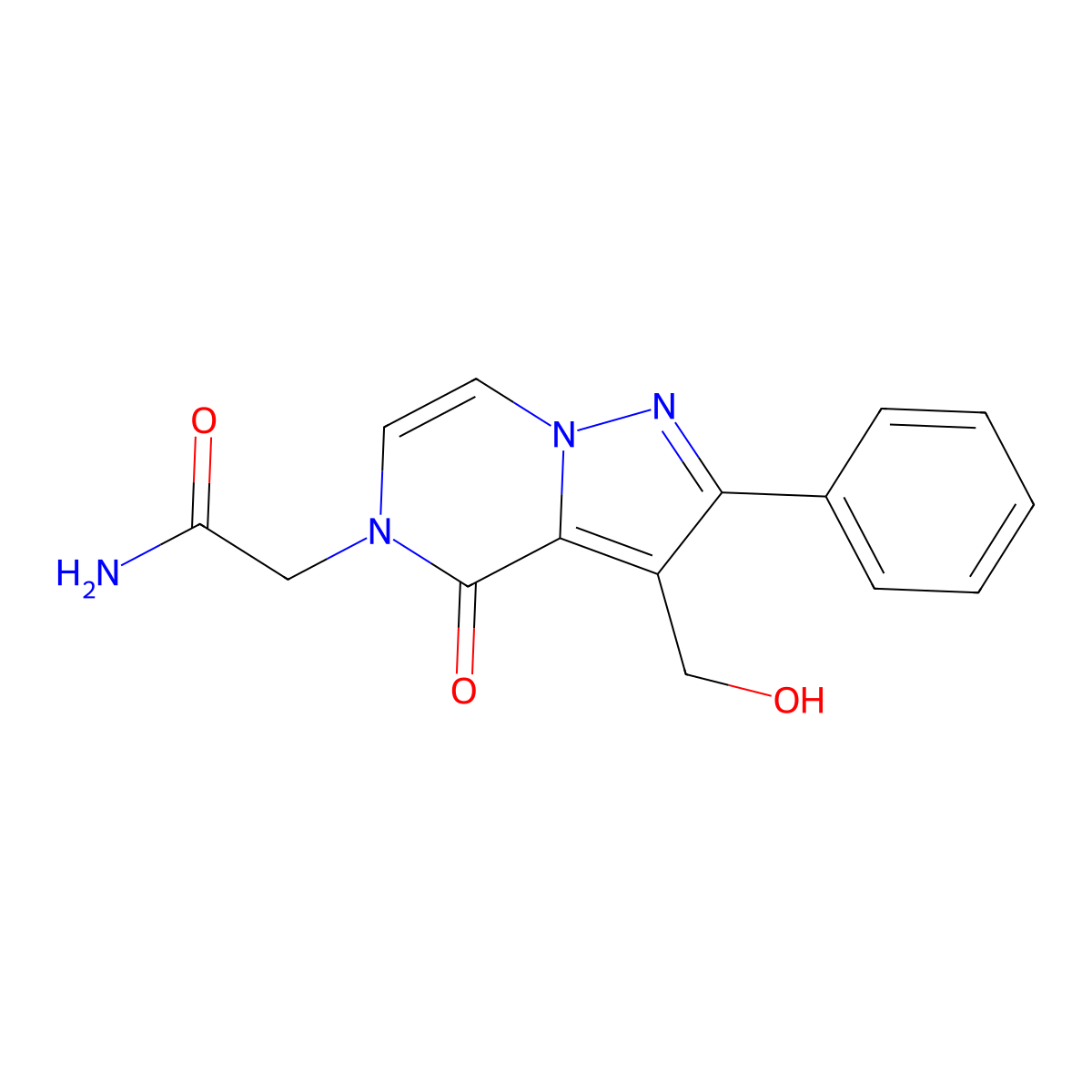 2-[3-(hydroxymethyl)-4-oxo-2-phenylpyrazolo[1,5-a]pyrazin-5(4H)-yl]acetamide molecular structure, CAS 2109077-49-6
