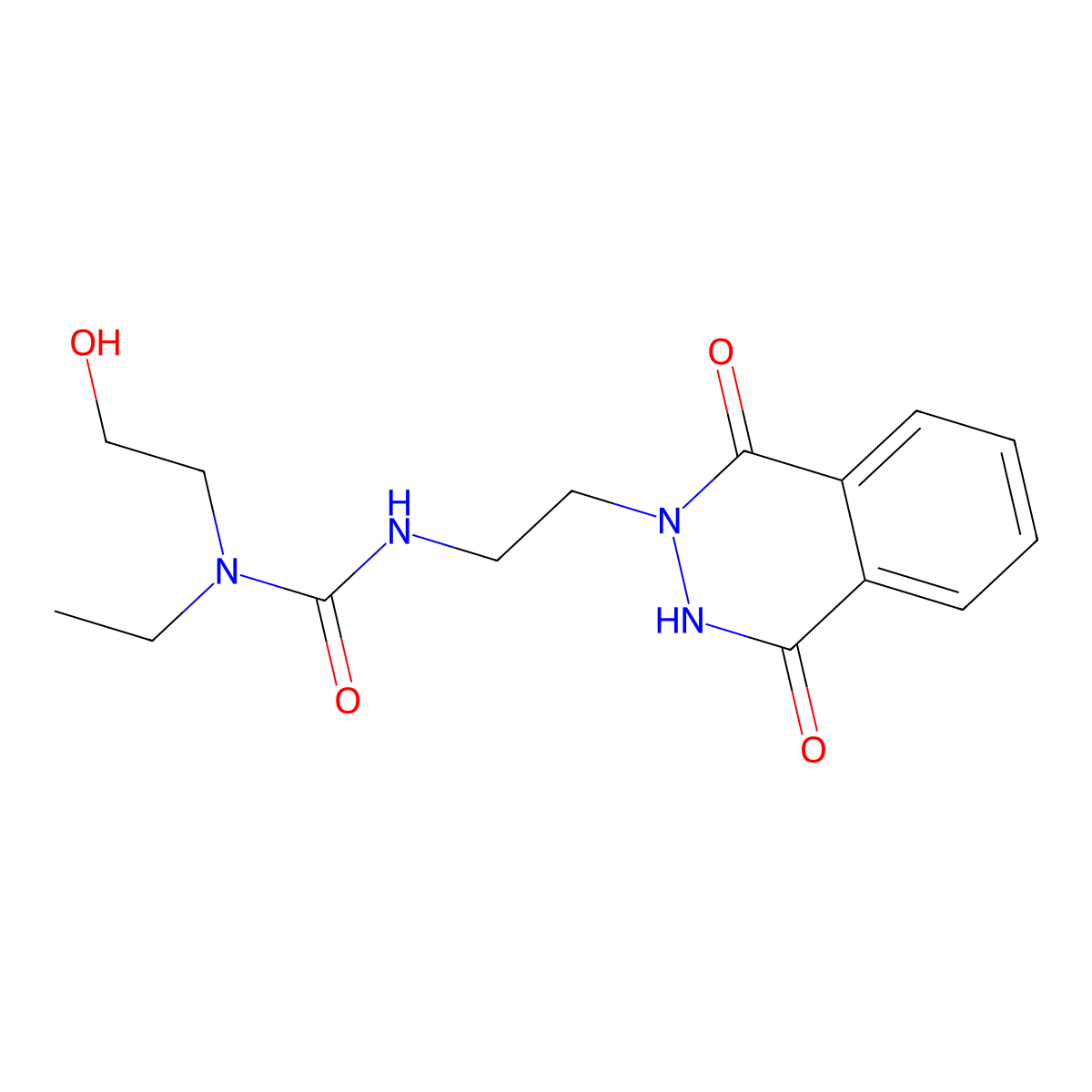 N'-[2-(1,4-dioxo-3,4-dihydrophthalazin-2(1H)-yl)ethyl]-N-ethyl-N-(2-hydroxyethyl)urea molecular structure, CAS 2109077-81-6