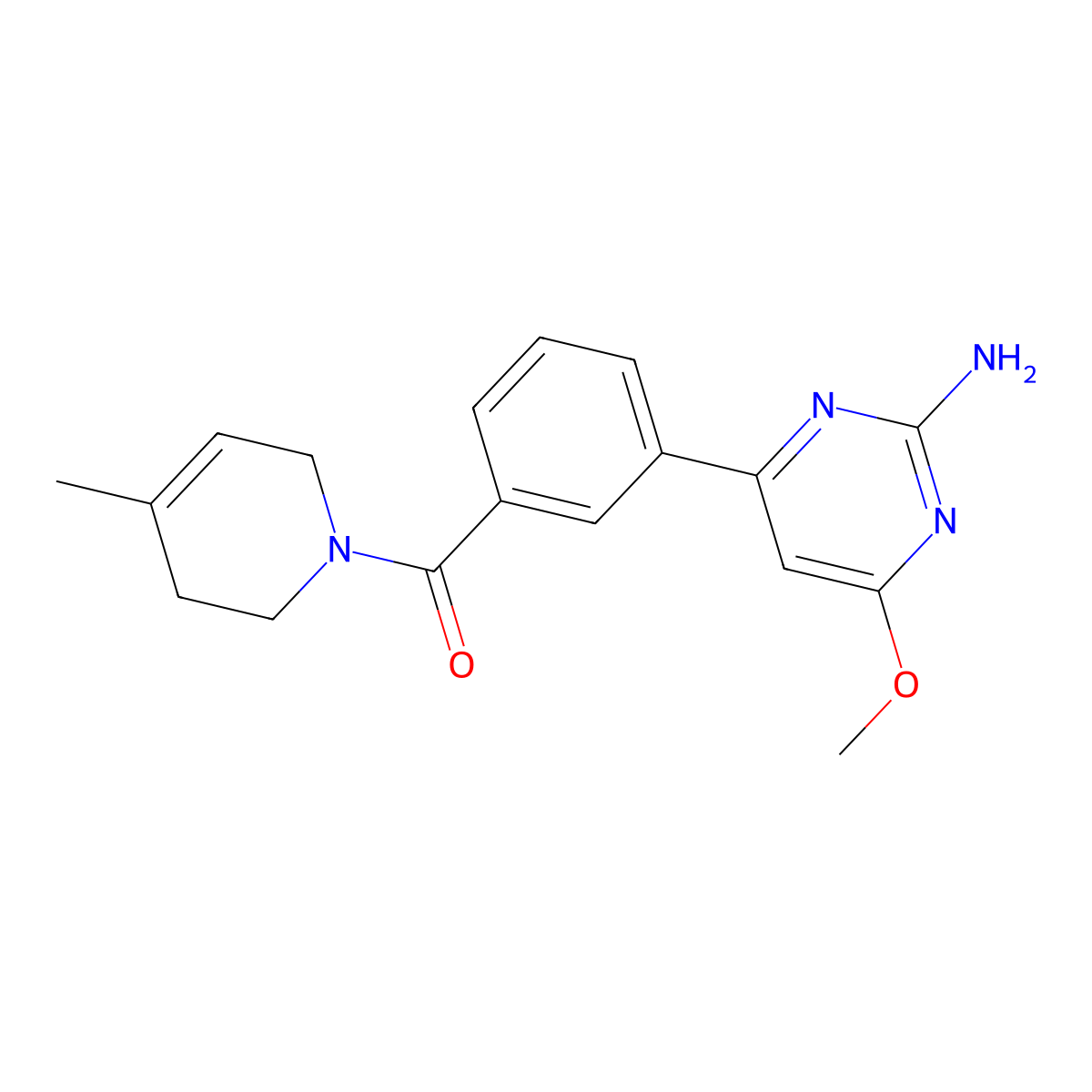 [3-(2-Amino-6-methoxy-4-pyrimidinyl)phenyl](3,6-dihydro-4-methyl-1(2H)-pyridinyl)-methanone molecular structure, CAS 2109081-89-0