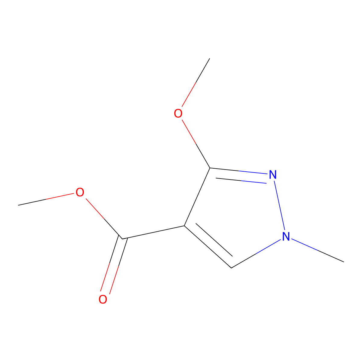 methyl 3-methoxy-1-methyl-1H-pyrazole-4-carboxylate molecular structure, CAS 2109087-31-0