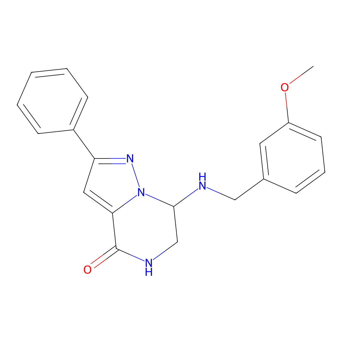 7-[(3-methoxybenzyl)amino]-2-phenyl-6,7-dihydropyrazolo[1,5-a]pyrazin-4(5H)-one molecular structure, CAS 2109090-19-7