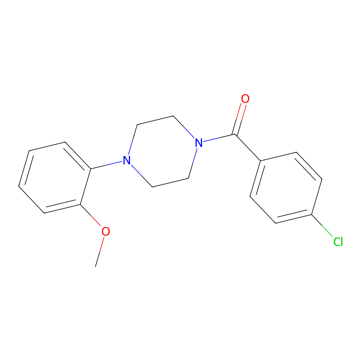 2-[4-(4-Chlorobenzoyl)-1-piperazinyl]phenyl methyl ether molecular structure, CAS 21091-80-5