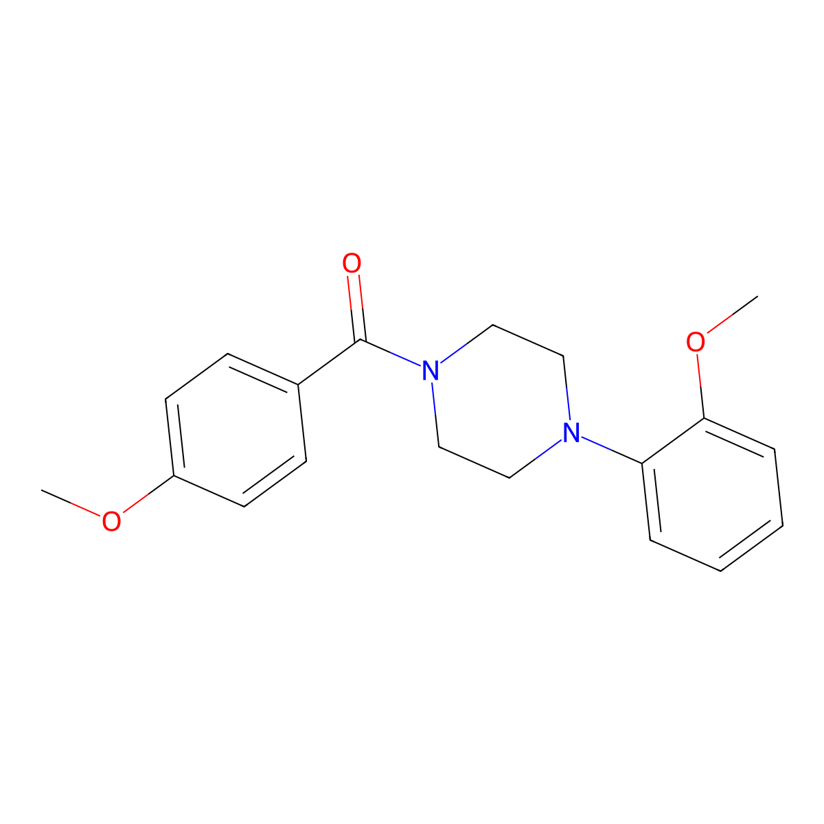 (4-Methoxyphenyl)-[4-(2-methoxyphenyl)piperazin-1-yl]methanone molecular structure, CAS 21091-93-0