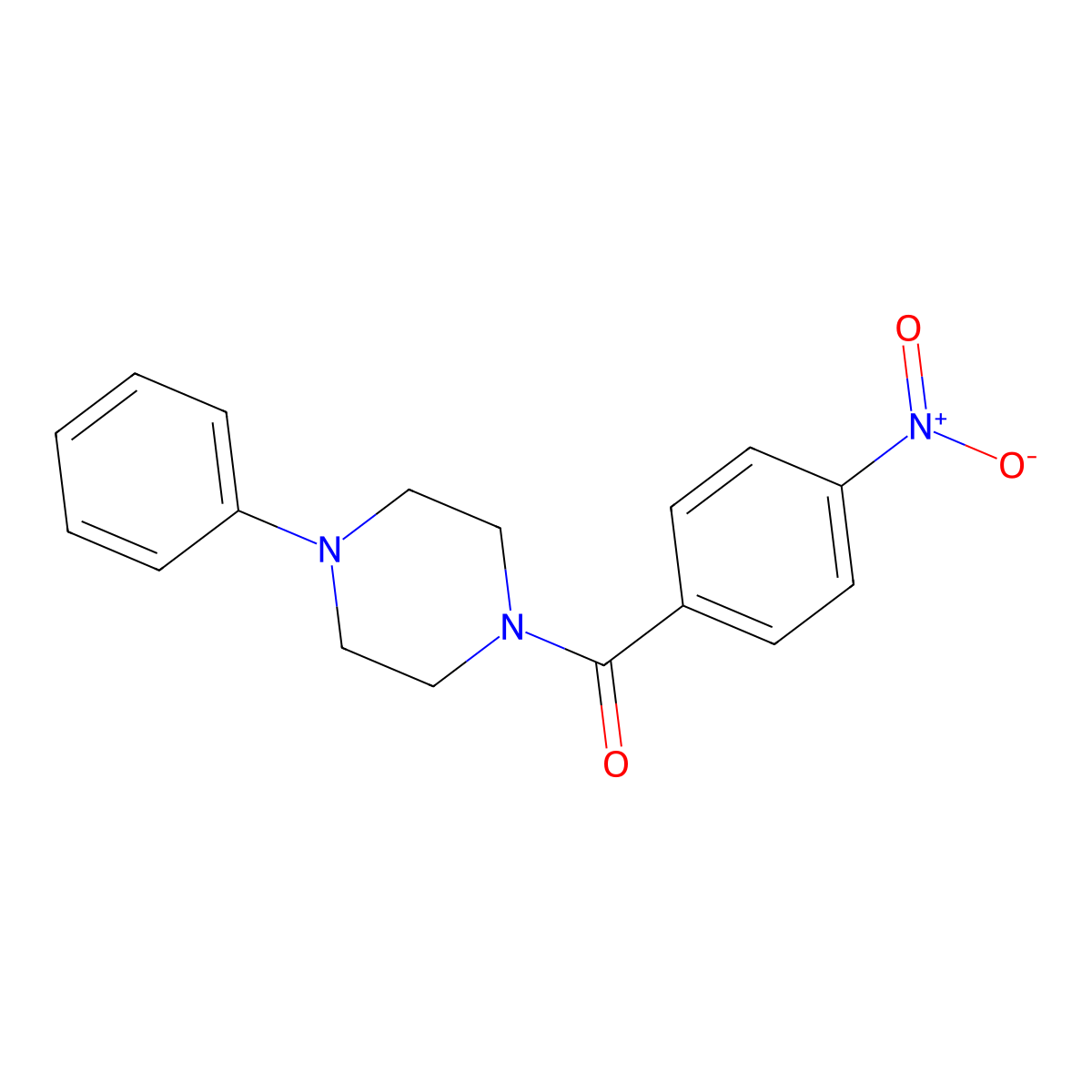1-(4-Nitrobenzoyl)-4-phenylpiperazine molecular structure, CAS 21091-97-4