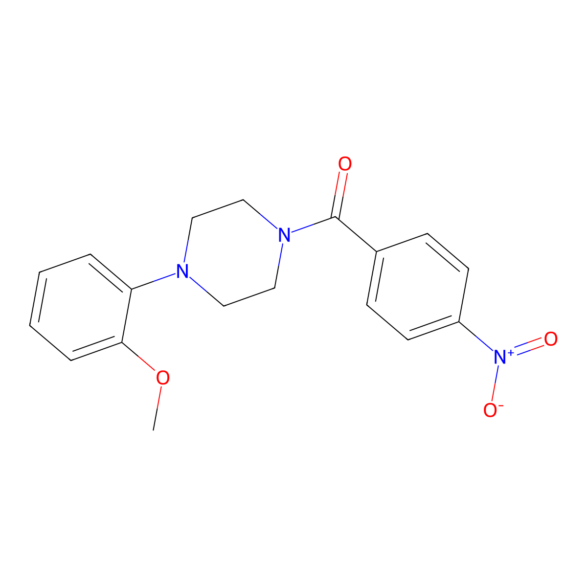 4-(2-Methoxyphenyl)piperazinyl 4-nitrophenyl ketone molecular structure, CAS 21091-99-6