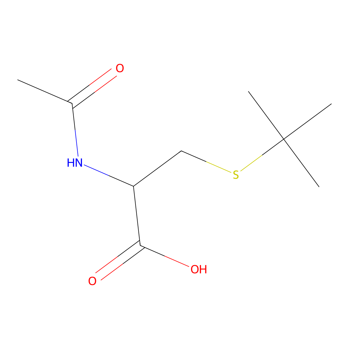 3-(Tert-butylsulfanyl)-2-acetamidopropanoic acid molecular structure, CAS 210910-24-0