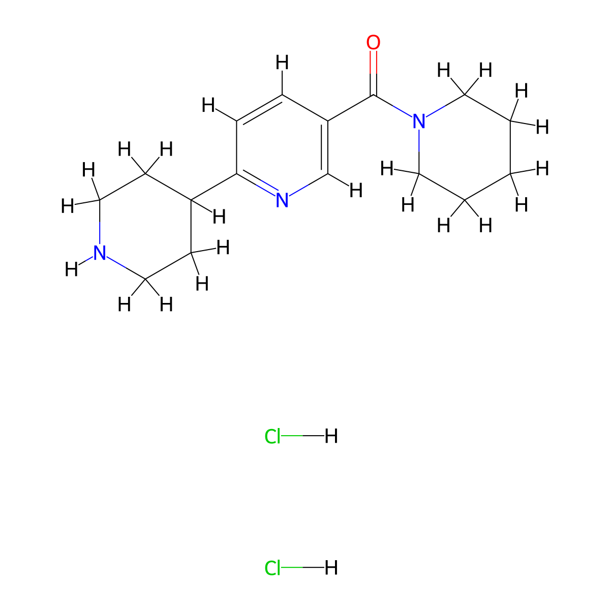 2-Piperidin-4-yl-5-(piperidin-1-ylcarbonyl)pyridine dihydrochloride molecular structure, CAS 2109104-20-1