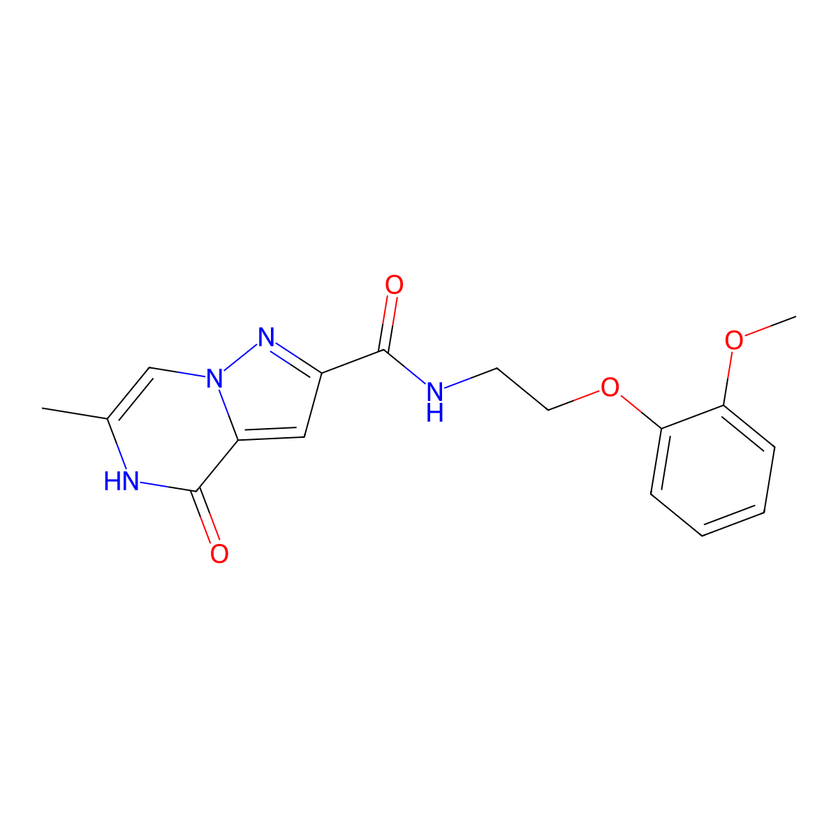 N-[2-(2-methoxyphenoxy)ethyl]-6-methyl-4-oxo-4,5-dihydropyrazolo[1,5-a]pyrazine-2-carboxamide molecular structure, CAS 2109112-56-1