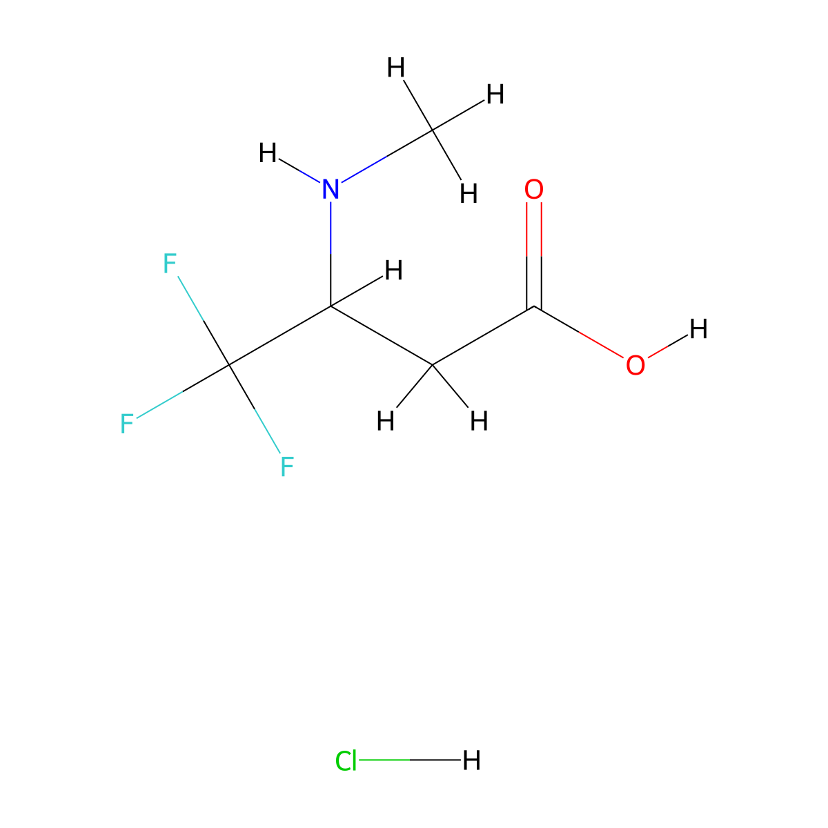 4,4,4-Trifluoro-3-(methylamino)butanoic acid hydrochloride molecular structure, CAS 2109130-45-0