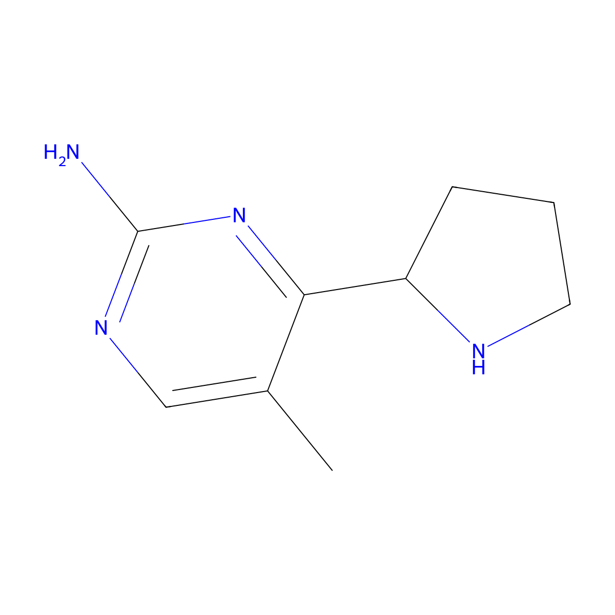 5-Methyl-4-(pyrrolidin-2-yl)pyrimidin-2-amine molecular structure, CAS 2109145-45-9