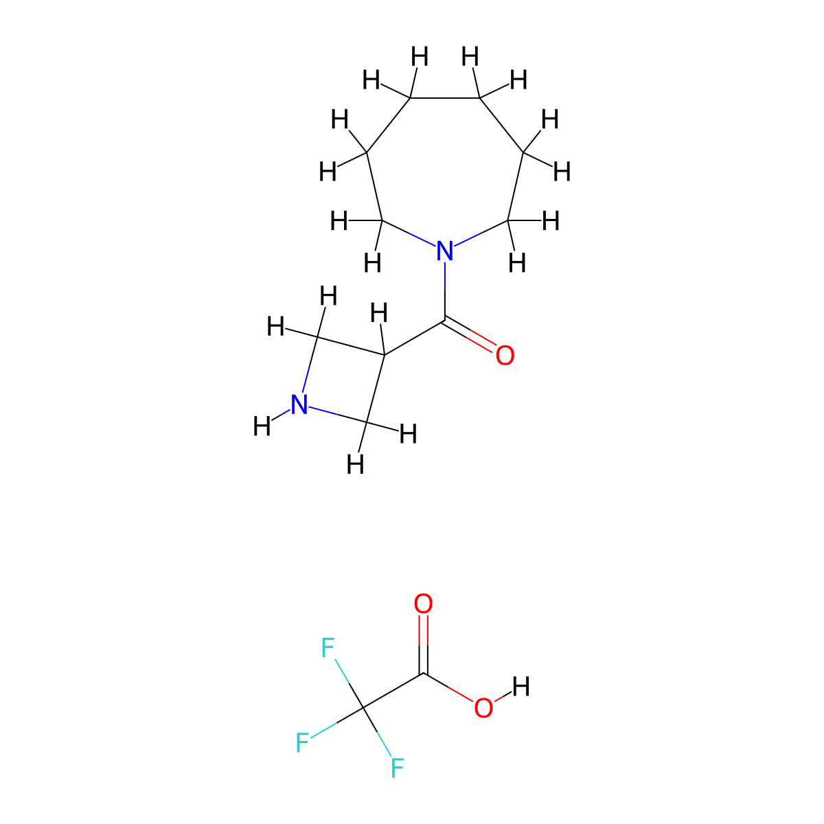 1-(Azetidin-3-ylcarbonyl)azepane trifluoroacetate molecular structure, CAS 2109145-49-3
