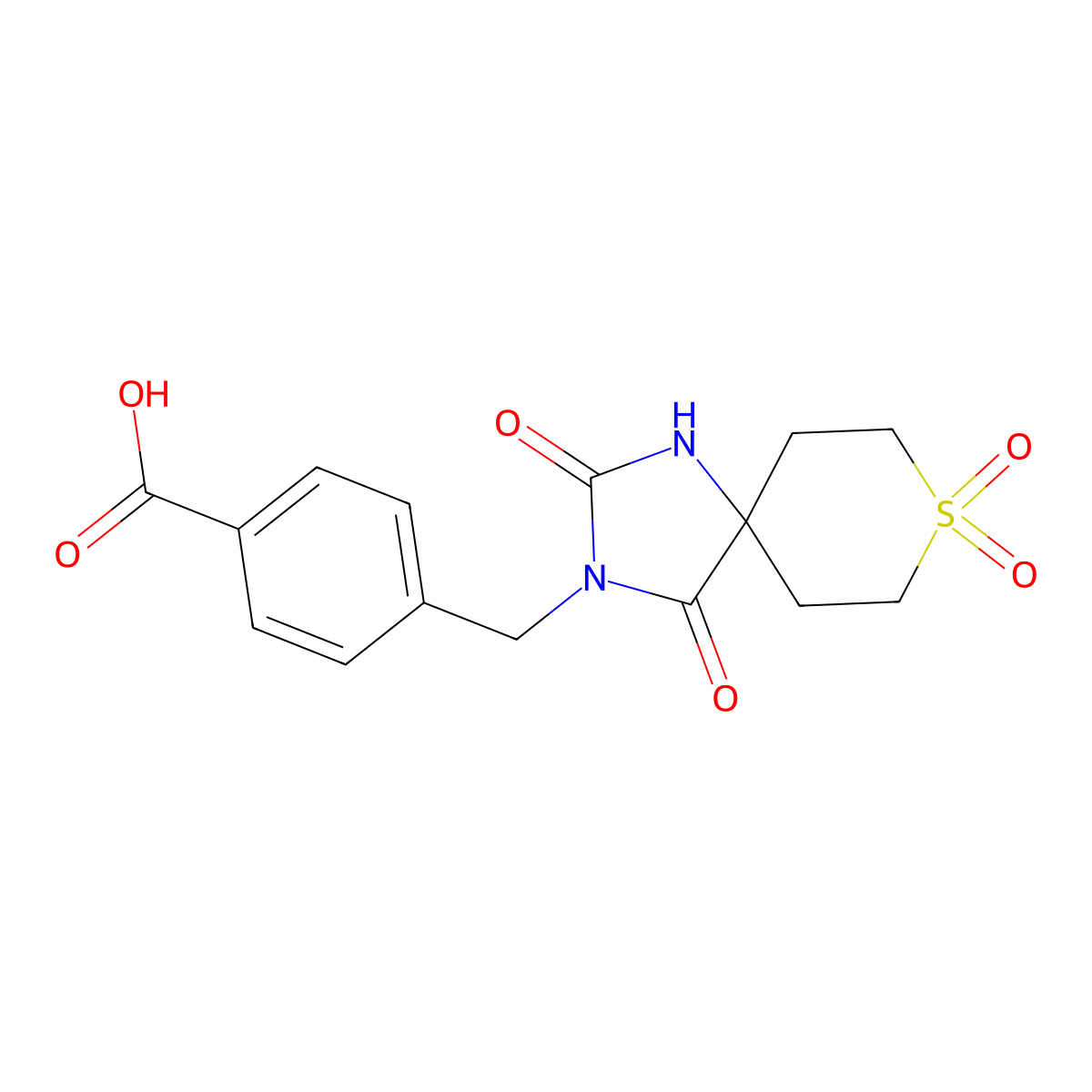 4-[(8,8-Dioxido-2,4-dioxo-8-thia-1,3-diazaspiro[45]dec-3-yl)methyl]benzoicacid molecular structure, CAS 2109156-00-3