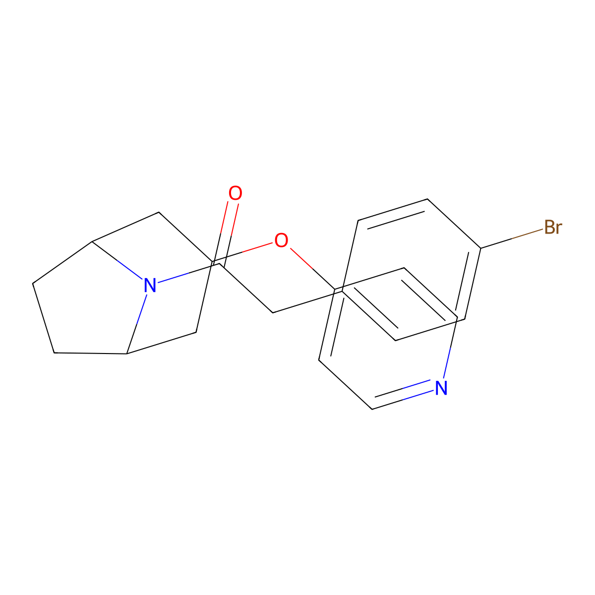 2-(4-bromophenyl)-1-((1R,5S)-3-(pyridin-4-yloxy)-8-azabicyclo[3.2.1]octan-8-yl)ethanone molecular structure, CAS 2109169-43-7