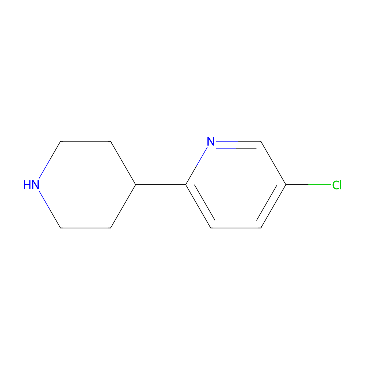 5-Chloro-2-(piperidin-4-YL)pyridine molecular structure, CAS 210917-83-2